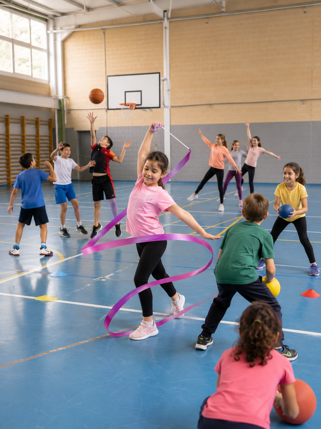 Jornada deportiva infantil en el gimnasio